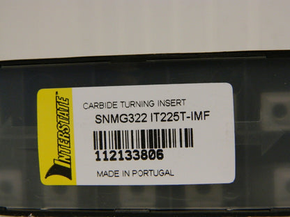 Interstate Carbide Turning Insert SNMG322 IMF Grade IT225T Qty 10 112133806