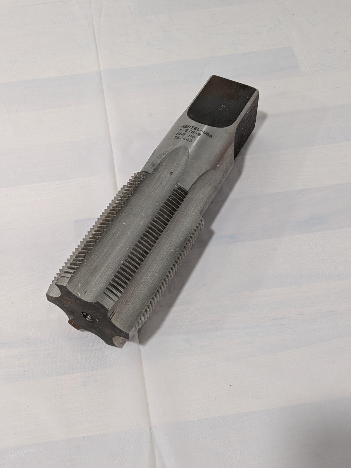 HERTEL Straight Flute Tap: 2-5/8-8 UNS, 6 Flutes, Plug Chamfer HSS 87042