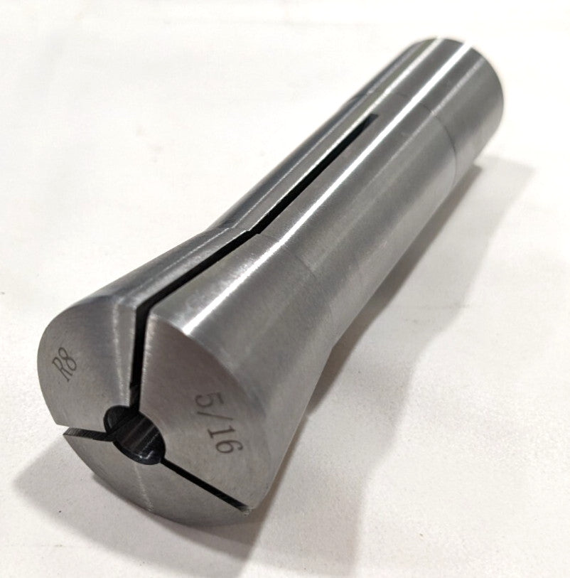 R8 Round Collet  5/16" Bore  7/16-20 Drawbar Thread  Steel  231-4720