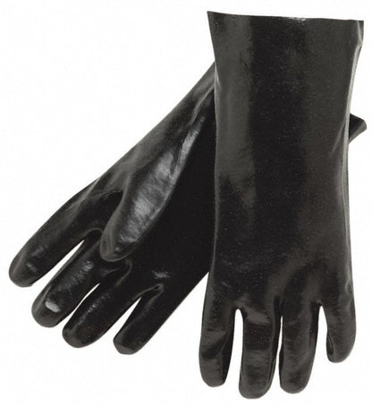 MCR Chemical Resistant Gloves: Large, 43 mil Thick Qty 12 Pairs 6212R