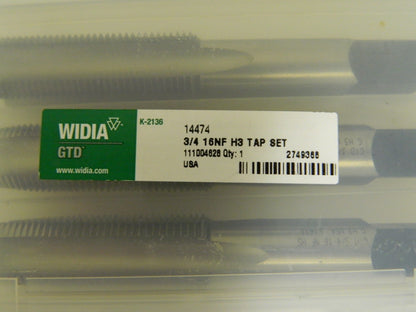 Widia Bottoming Plug Taper Chamfer 3/4-16 UNF H3 4 Flutes Taps QTY 3  4131313
