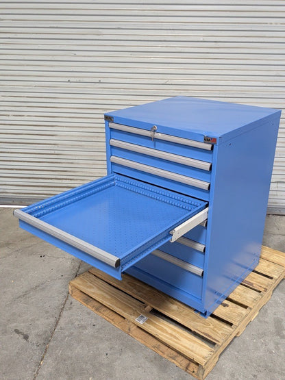 Lista Modular Storage Cabinet 7 Drawer 41" H. x 28" W. x 28" D. Steel Blue