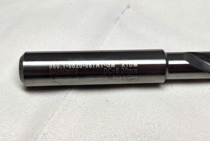 SANDVIK COROMANT  Jobber Length Carbide Drill Bit 8.20 mm 140deg  7781850