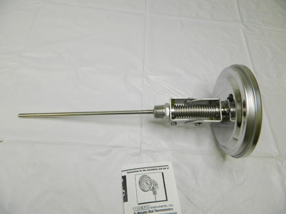 WIKA Bimetal Dial Thermometer: 50 to 500 ° F, 9″ Stem Length 52090A010A4SF