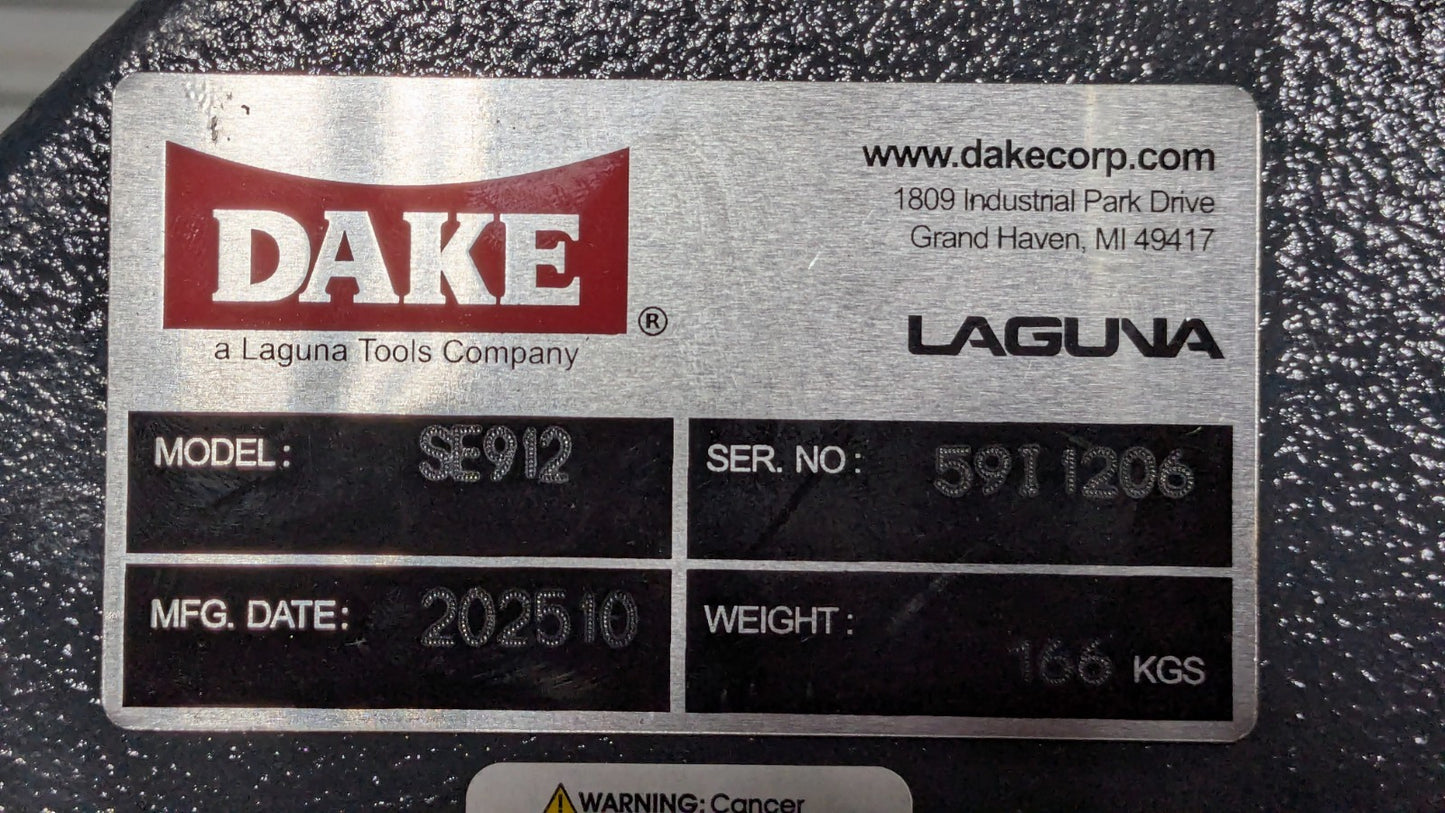 DAKE SE912 Horizontal Bandsaw  9x12" Capacity  110V  1HP  Step Pulley Drive