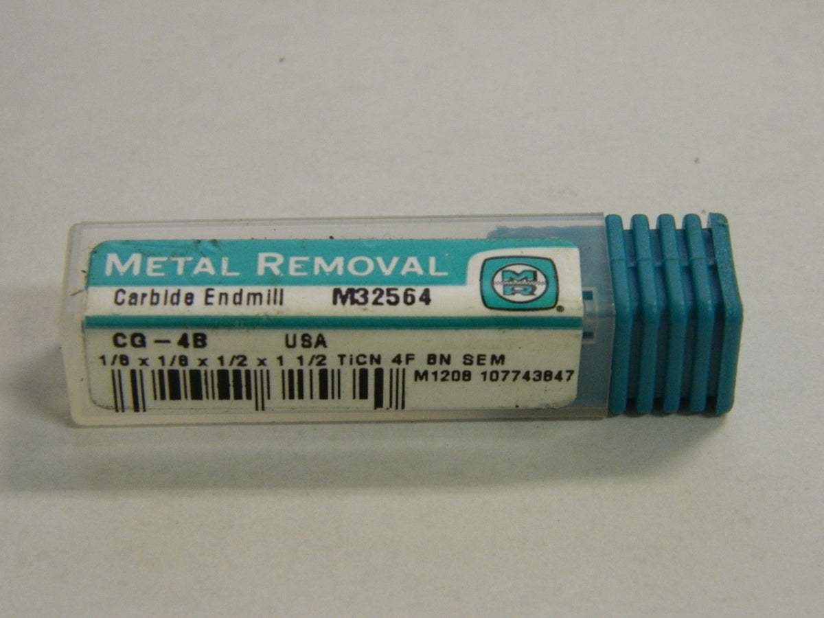 Metal Removal Ball End Mill 1/8" x 1/8" x 1/2" x 1-1/2" 4 Fl