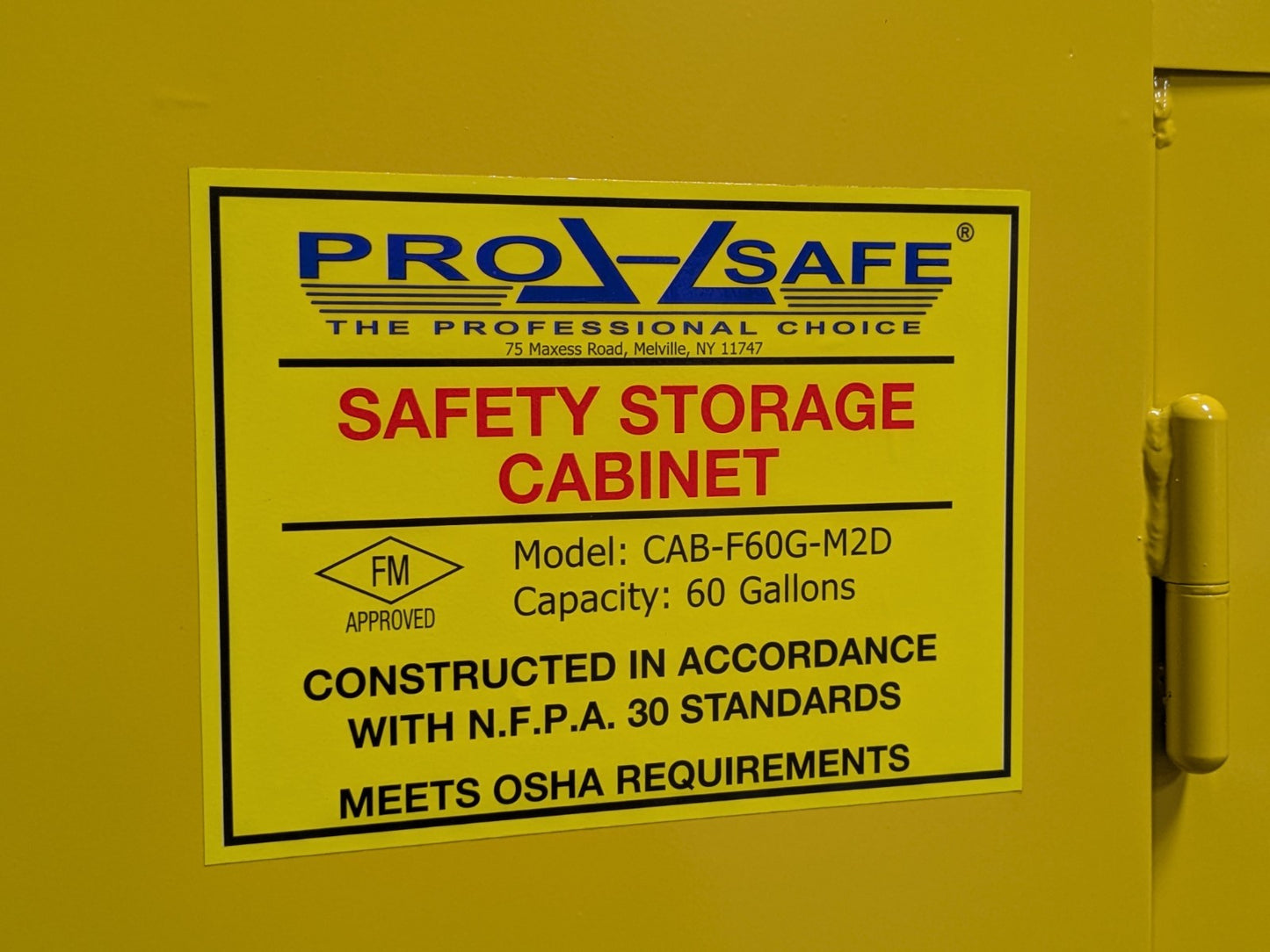 Pro Safe Safety Storage Cabinet for Flammable Hazards 60 Gal. SCRATCH N DENT
