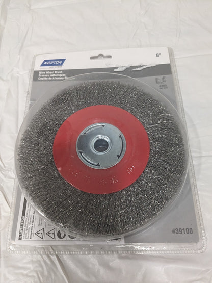 NORTON Wheel Brush: 8" Wheel Dia, Crimped 66252839100