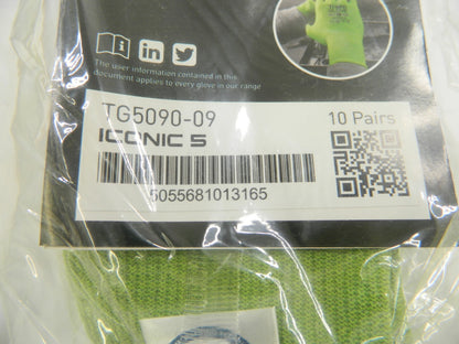 10 PAIRS TraffiGlove Iconic5 Water/Oil Resistant Gloves Size 9/L TG5090-09