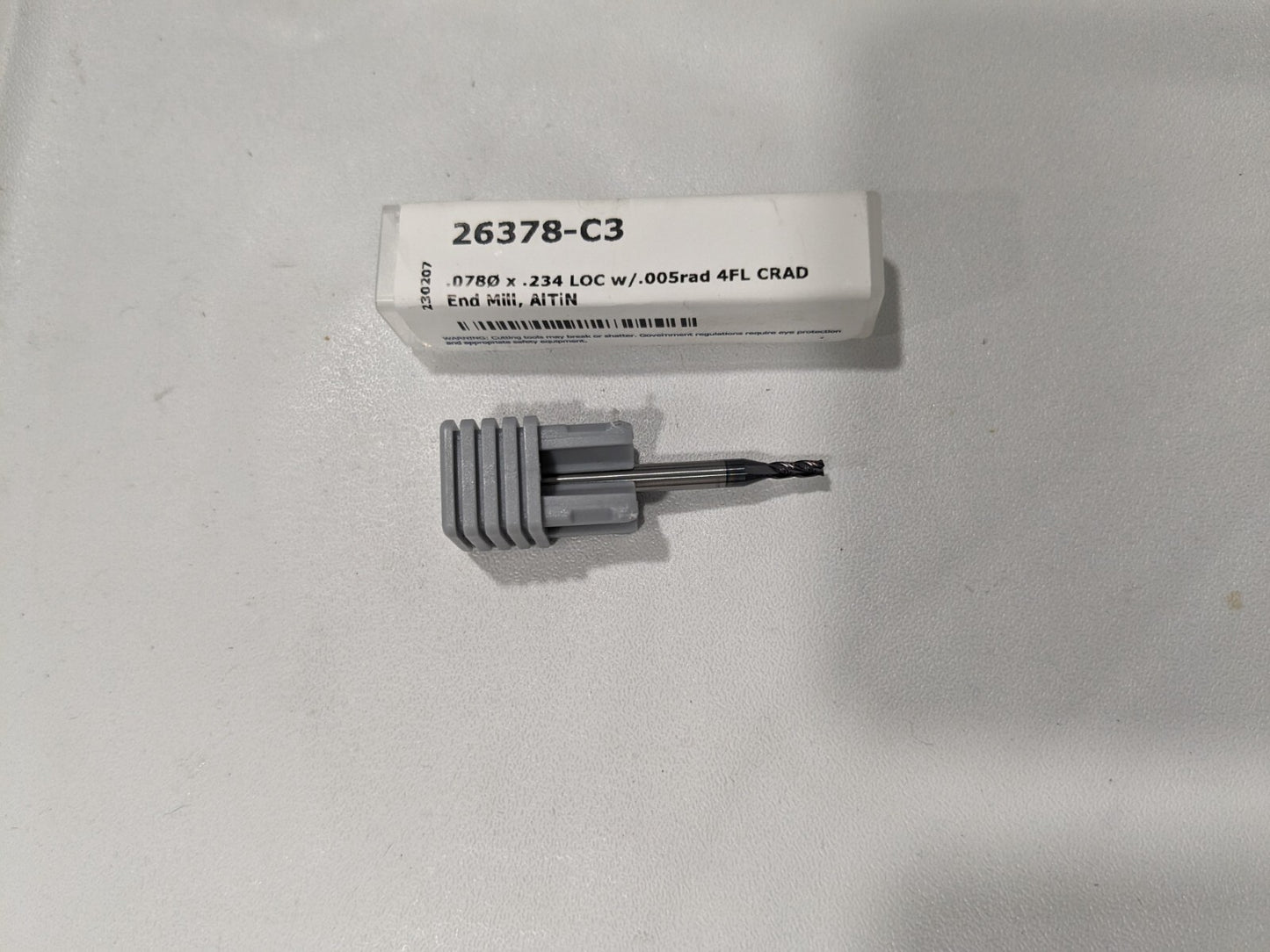 HARVEY TOOL Corner Radius End Mill 0.0780" Dia 4 Fl Solid Carbide 26378-C3