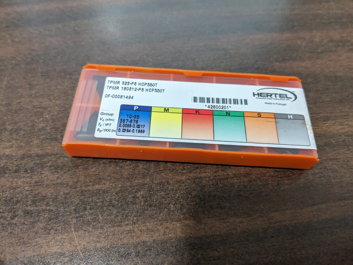 HERTEL Turning Insert 10ct TPMR 323P8 HCP550T, Solid Carbide 1002428