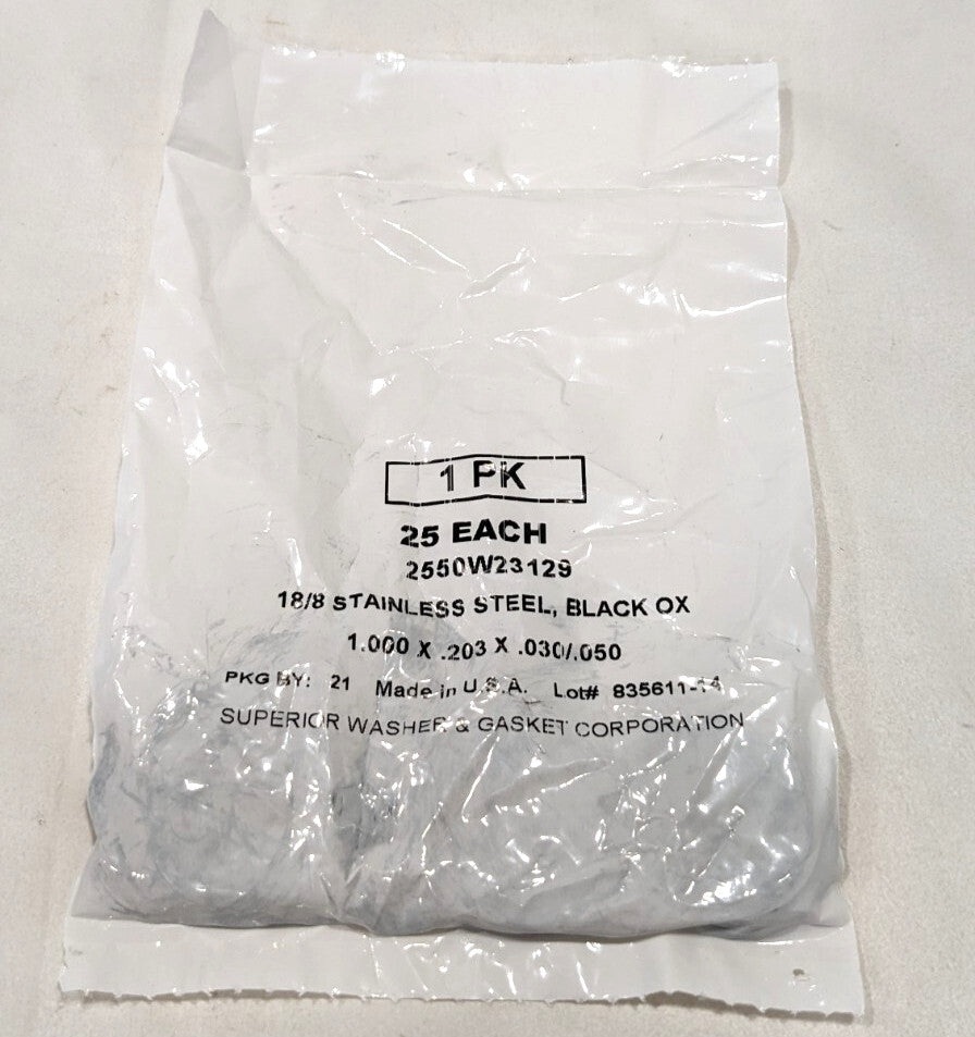 18-8 Stainless Steel Flat Washer #10 x 1" od  Black-Oxide   *50pcs*   96765A160