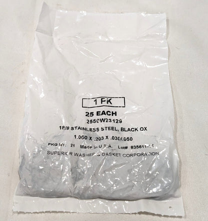 18-8 Stainless Steel Flat Washer #10 x 1" od  Black-Oxide   *50pcs*   96765A160