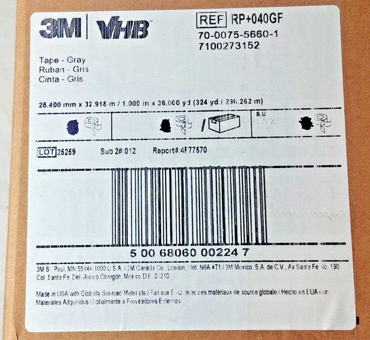 3M Acrylic Foam Double-Sided Tape Continuous Roll 7100273152