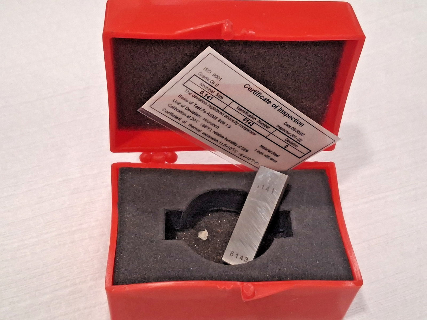 Mitutoyo Rectangle Steel Gage Block 0.141" Grade 0 611181-531