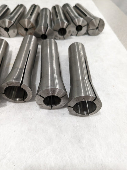 R8 Collet Set: 12 Pc, 1/16 to 7/8" Cap. Increments of 1/16" 231-2114 I