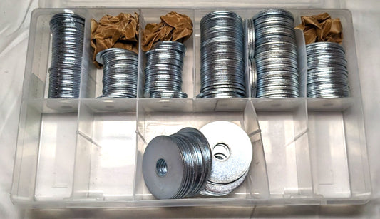 255 Piece Fender Washer Assortment  Steel  3/16" to 1/2"  NFC-KIT236