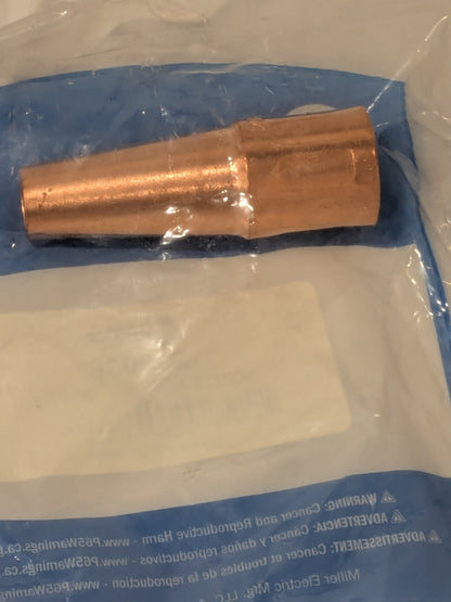 Miller Electric Copper Nozzle, Tapered, Orifice, 1/2 209036