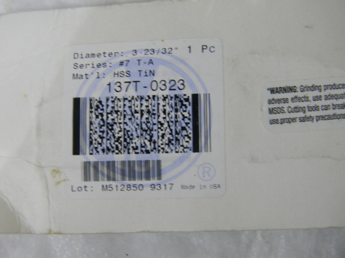 Allied Machine & Engineering HSS Drill Insert 3-23/32 Dia TiN Coated 137T-0323