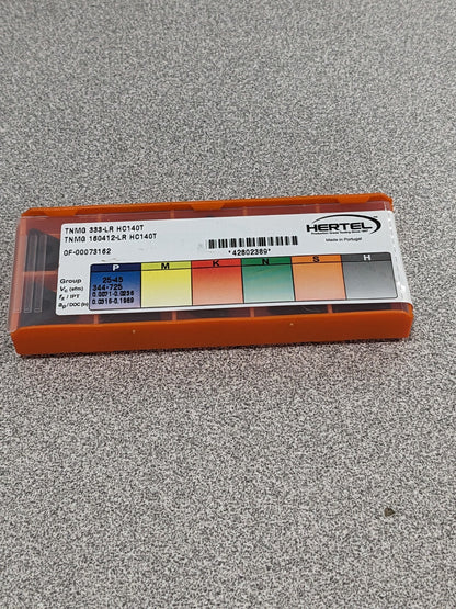 HERTEL Turning Insert: TNMG 333LR HC140T, Solid Carbide Qty 10 1002214