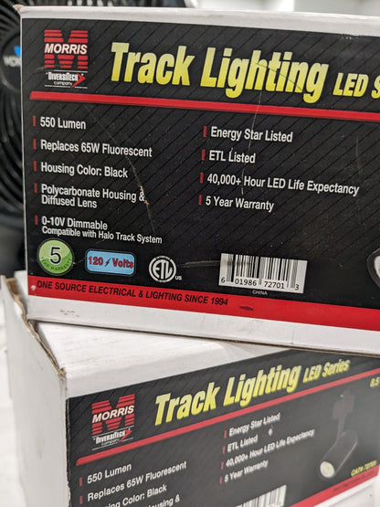 Morris LED Track Lighting 8.5W Black Halo Track Compatible Qty 2 72701