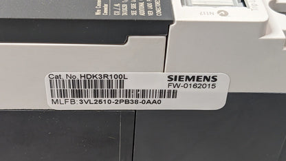 Siemens HDK3R100L VL Series 100A Circuit Breaker 3 Pole 600V ETU5-LI W/Trip Lugs