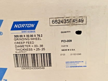 Norton Aluminum Oxide Surface Grinding Wheel 120 Grit 300X22X76.2MM 66243584549