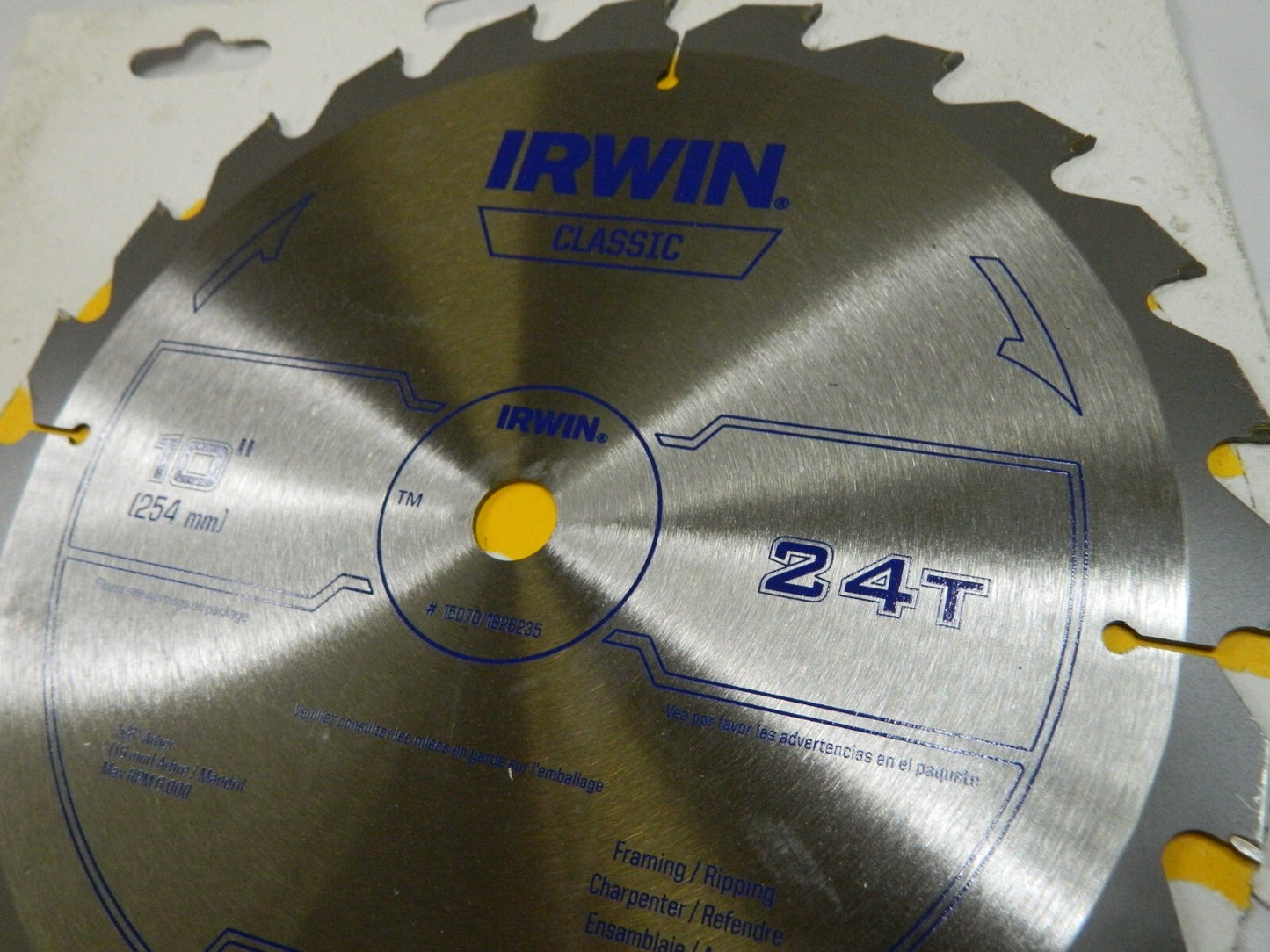 IRWIN BLADES Wet & Dry Cut Saw Blade: 10" Dia 60 Teeth 15370
