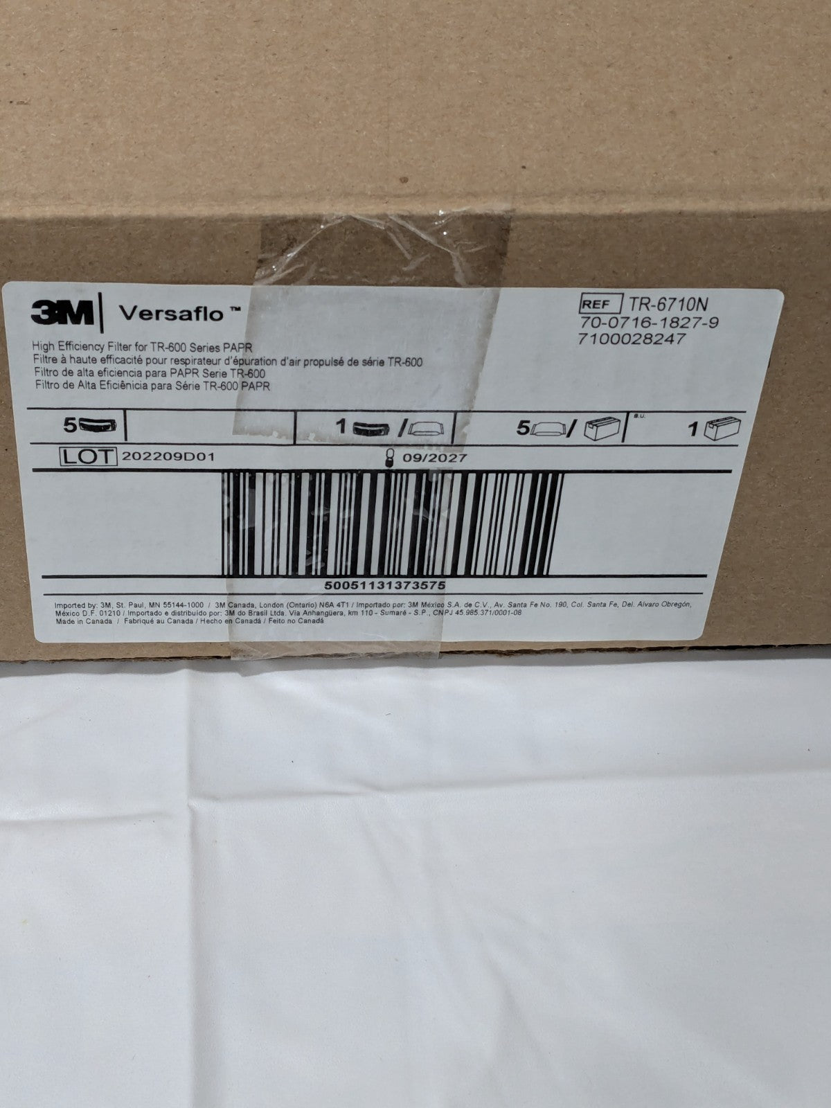 3M Pack of (5), Particulate Protection PAPR HEPA Filters 7100028247