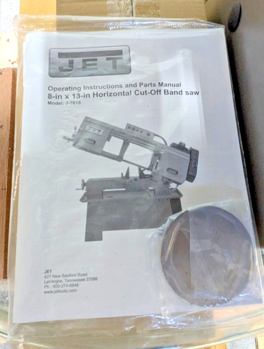 JET J-7015 8"x13" Horizontal Bandsaw  115/230V  1-1/2HP  Step Pulley D