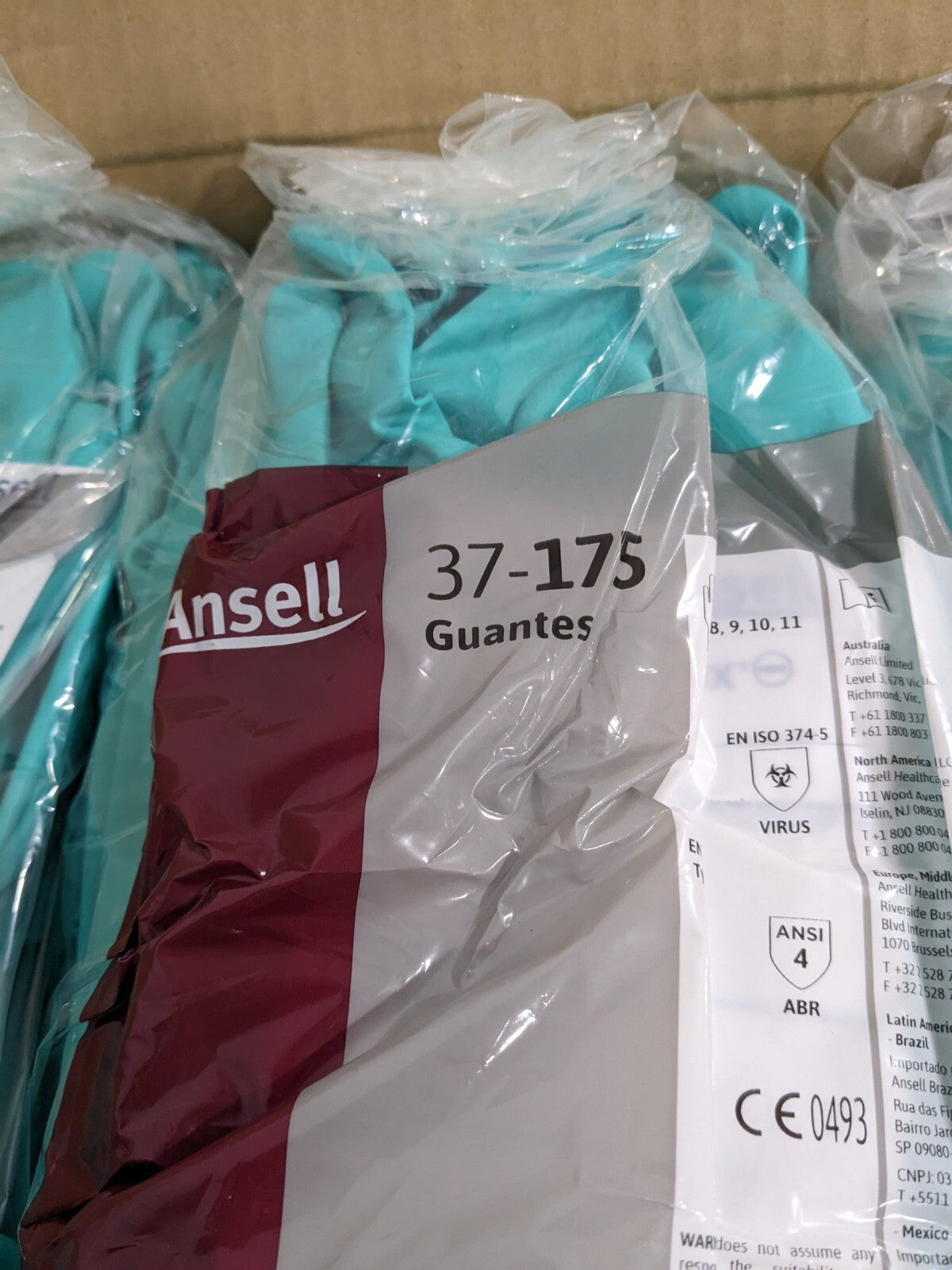 ANSELL Chemical Resistant Gloves: 37-175, 17.00 mil Sz XL Qty 144 117276