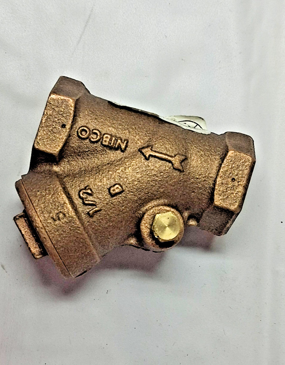 NIBCO 1/2 Bronze Y-Pattern Horizontal Swing Check Valve 150# T-433-B