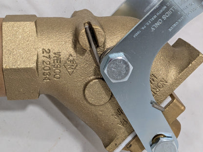 Wesco 2" Brass Rigid Drum Gate Valve, Self Closing 272034
