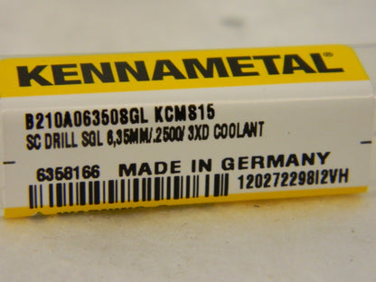 KENNAMETAL  Screw Machine Length Drill Bit Letter E  140 ° Point Carbide 6358166