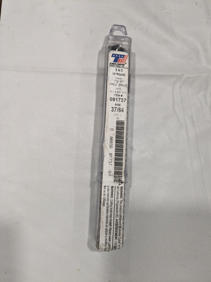 TTD 37/64 Diameter T9 HSS Drill, Black and Bright Finish 091737