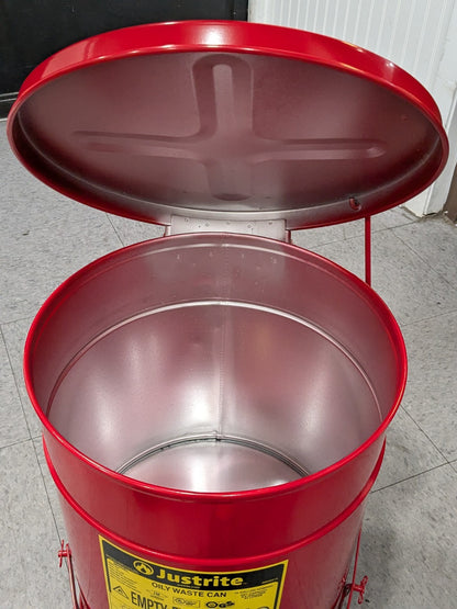 Justrite 10 Gal Cap. Galvanized Steel Disposal Can 13-15/16" W x 18-1/4" H 09300