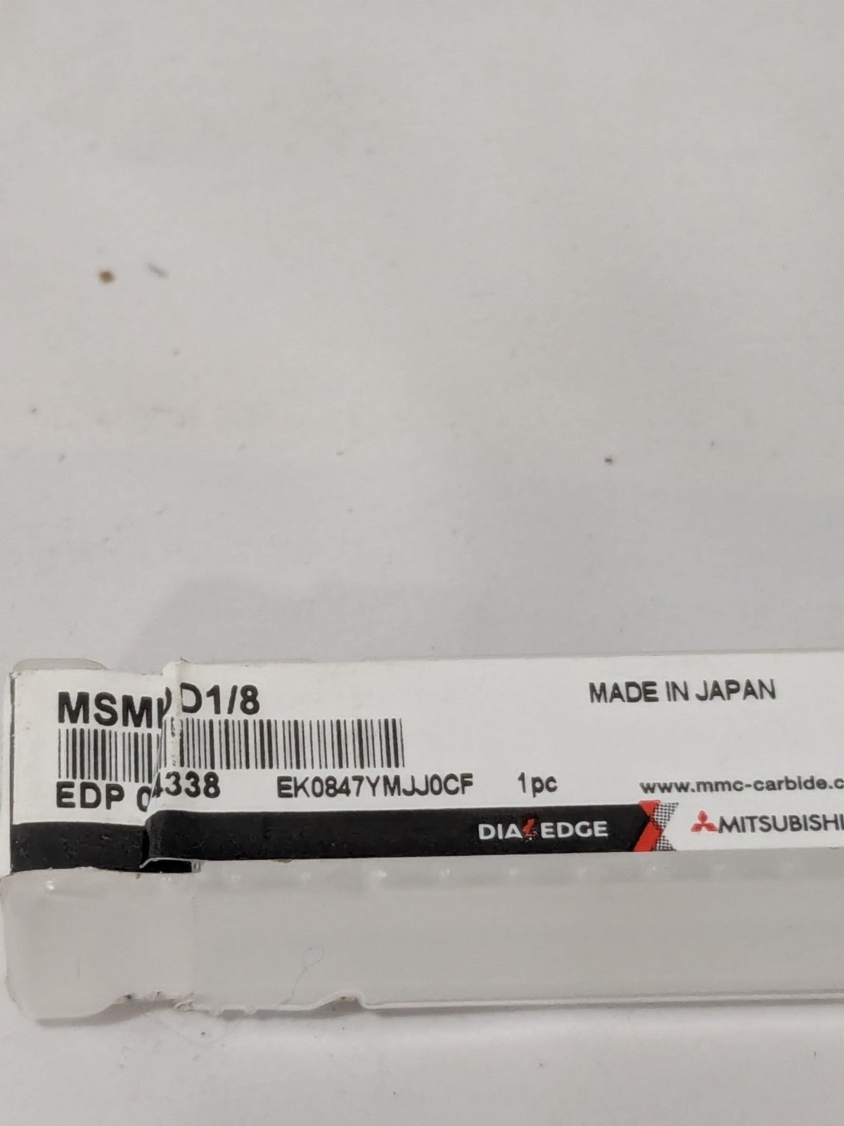 Mitsubishi Square End Mill: 1/8" Dia, 5/16" LOC, 3 Flute, Solid Carbide 494338