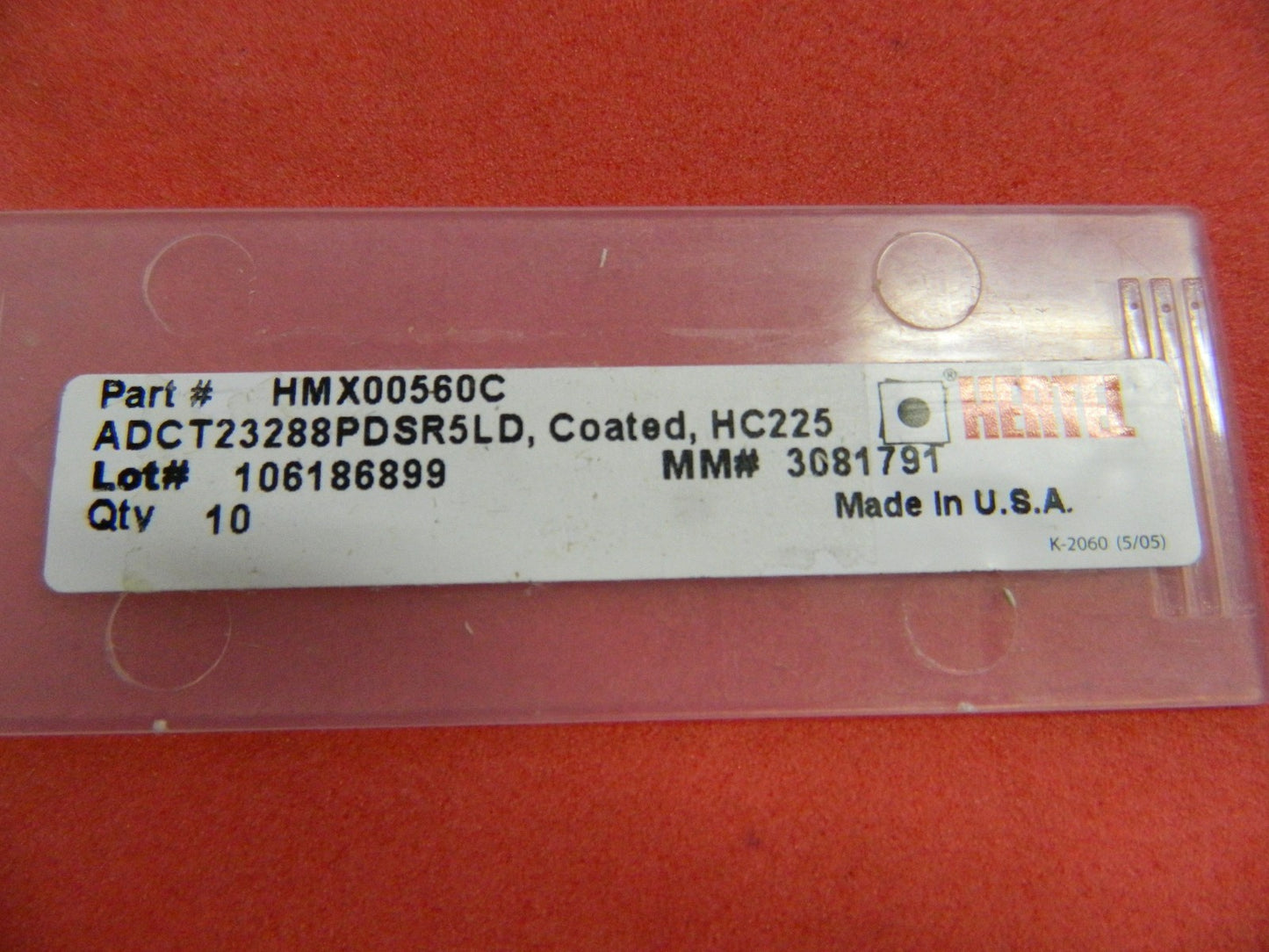 Hertel HMX00560C ADCT23288PDSR5LD HC225 Inserts