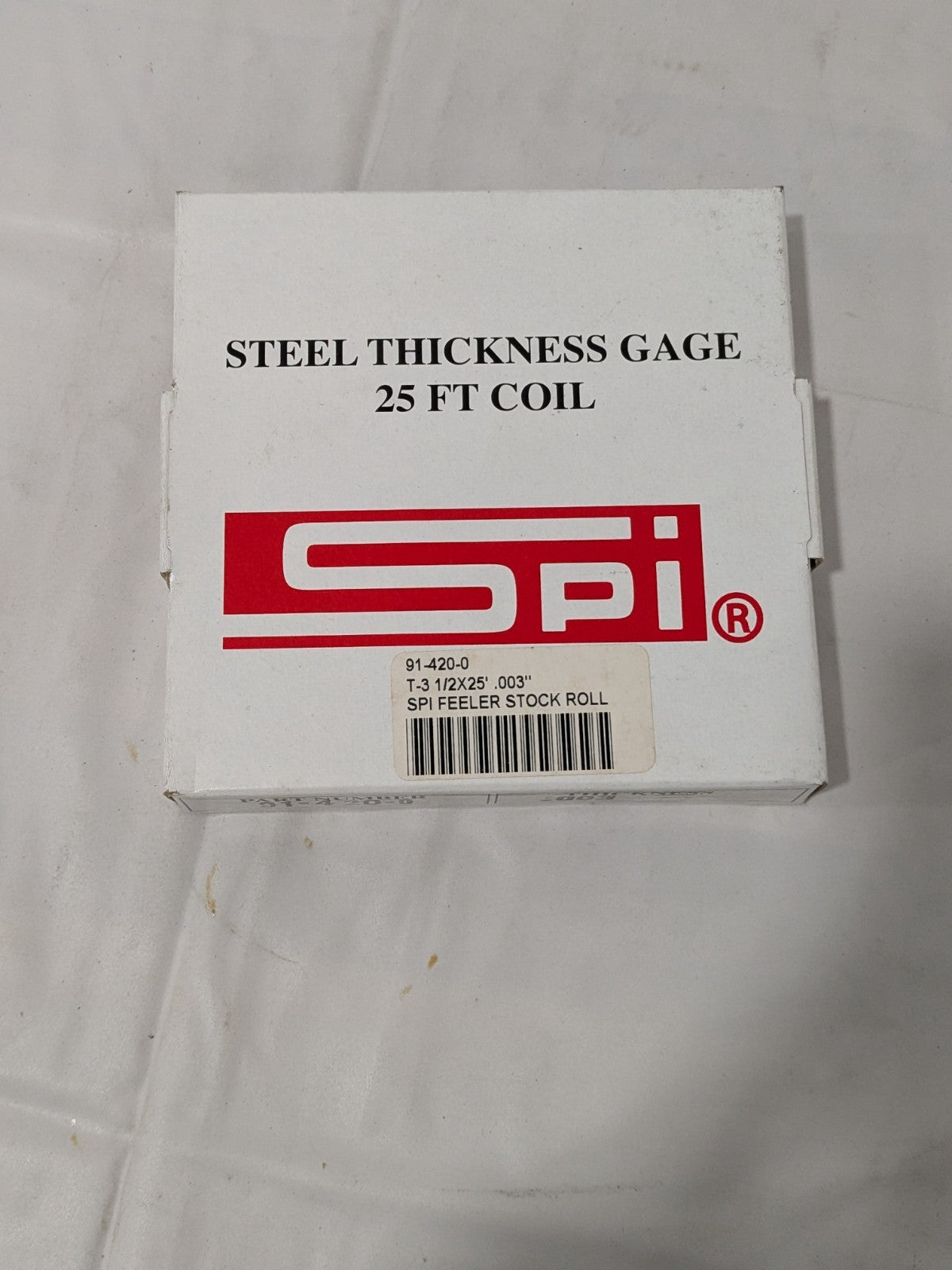SPI Feeler Stock Roll: 0.003" Thick, 1/2" Wide, 25' Long 91-420-0