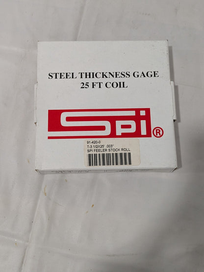 SPI Feeler Stock Roll: 0.003" Thick, 1/2" Wide, 25' Long 91-420-0