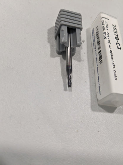 HARVEY TOOL Corner Radius End Mill 0.0780" Dia 4 Fl Solid Carbide 26378-C3