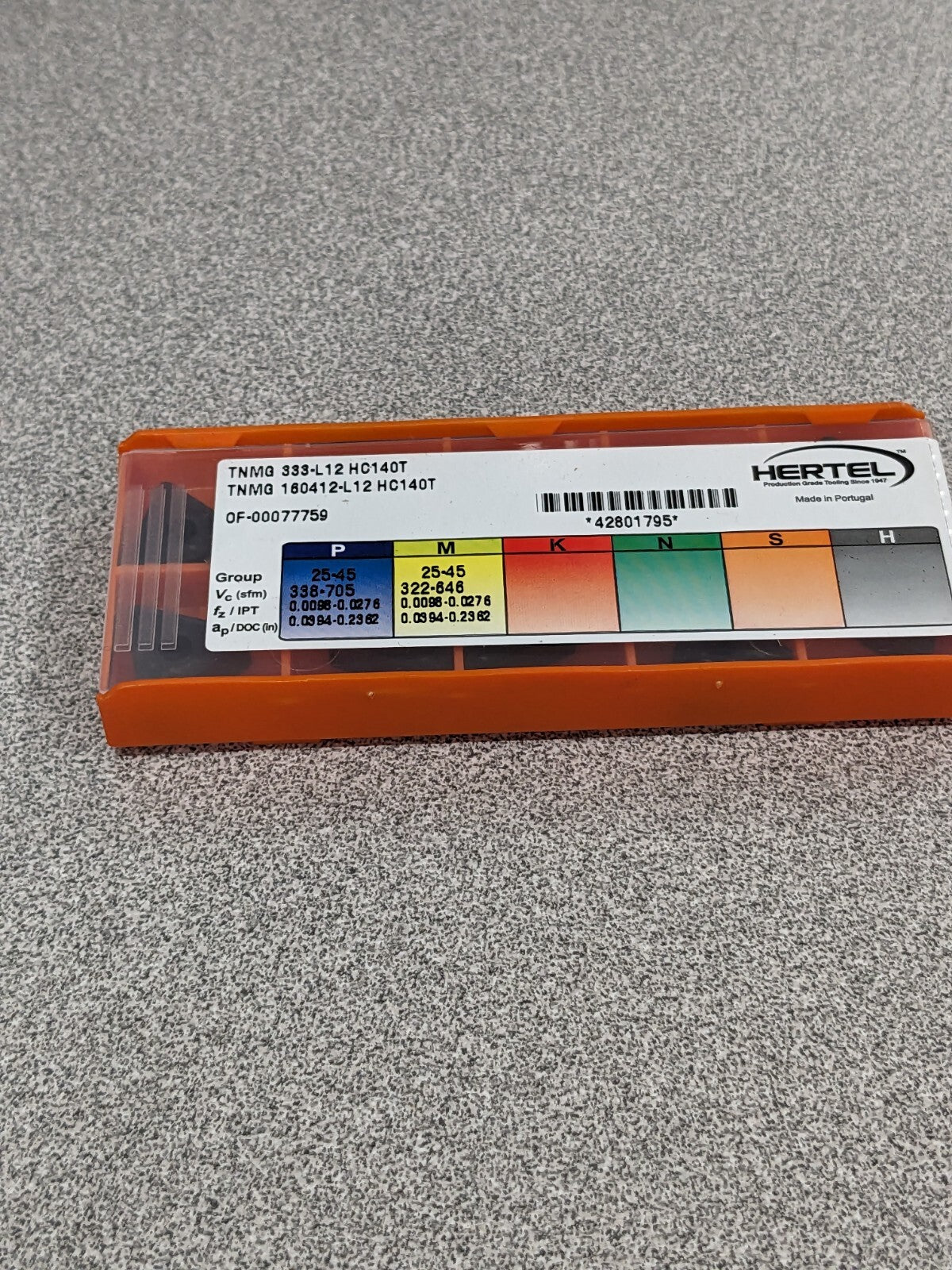 HERTEL Turning Insert: TNMG 333L12 HC140T, Solid Carbide Qty 10 42801795