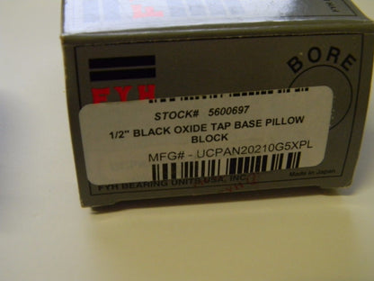 FYH Pillow Block 1/2" Black Oxide Tap Base #UCPAN20210G5XPL
