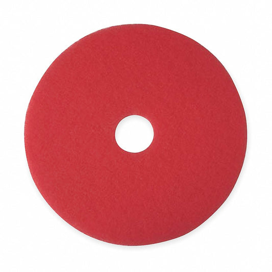 AbilityOne Floor Pad, Red Spray Buffer 5100, 16" Diameter Box of 5 7910015133314