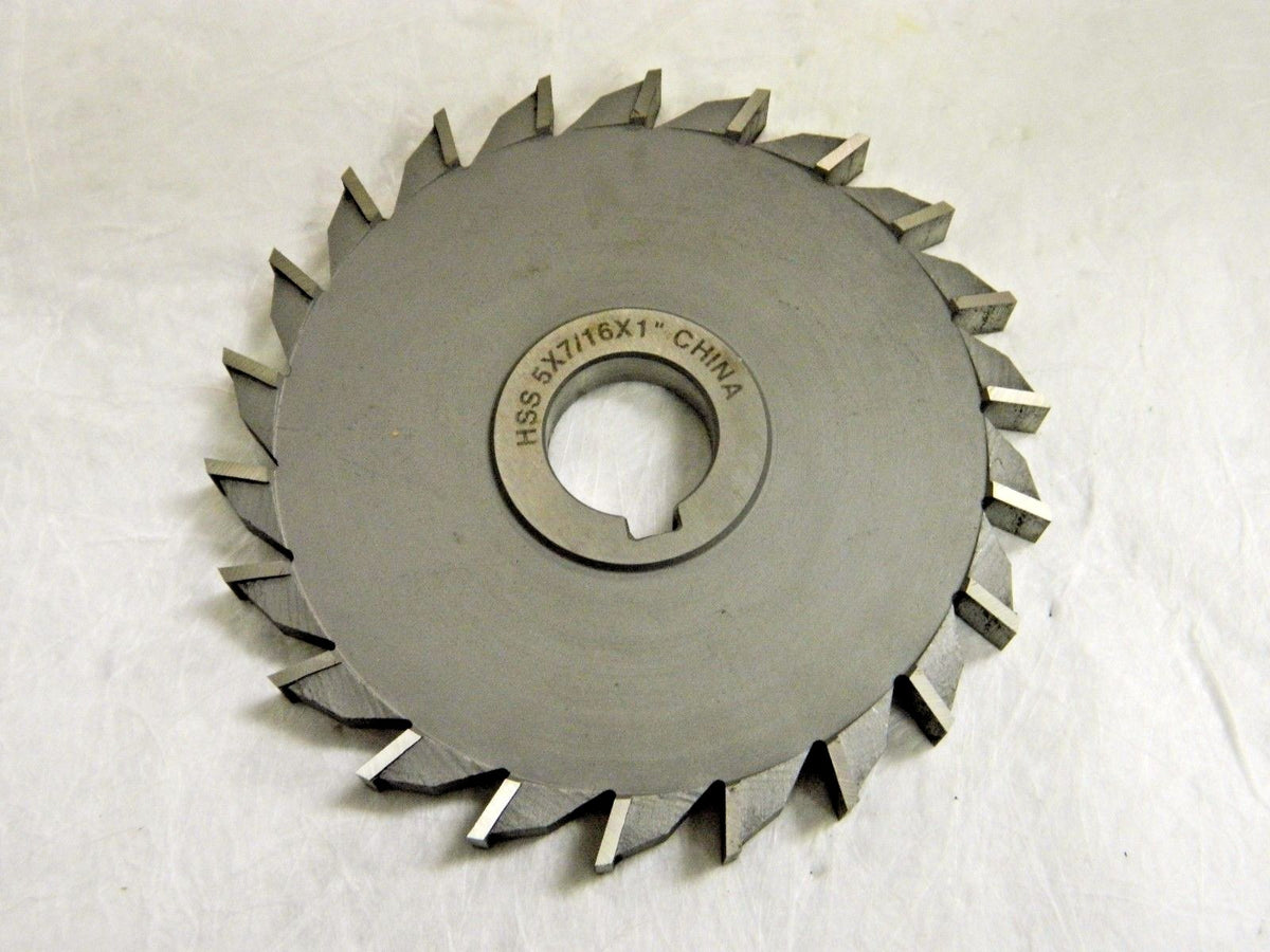 Side Milling Cutter HSS Straight Tooth5" x 7/16" x 1" 22T 0301528