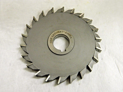 Side Milling Cutter HSS Straight Tooth5" x 7/16" x 1" 22T 0301528