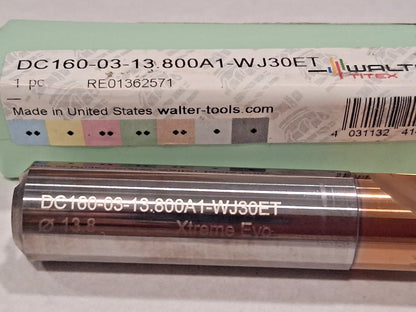 Walter-Titex Screw Machine Drill Bit 13.80 mm Dia140 deg Carbide 7378322