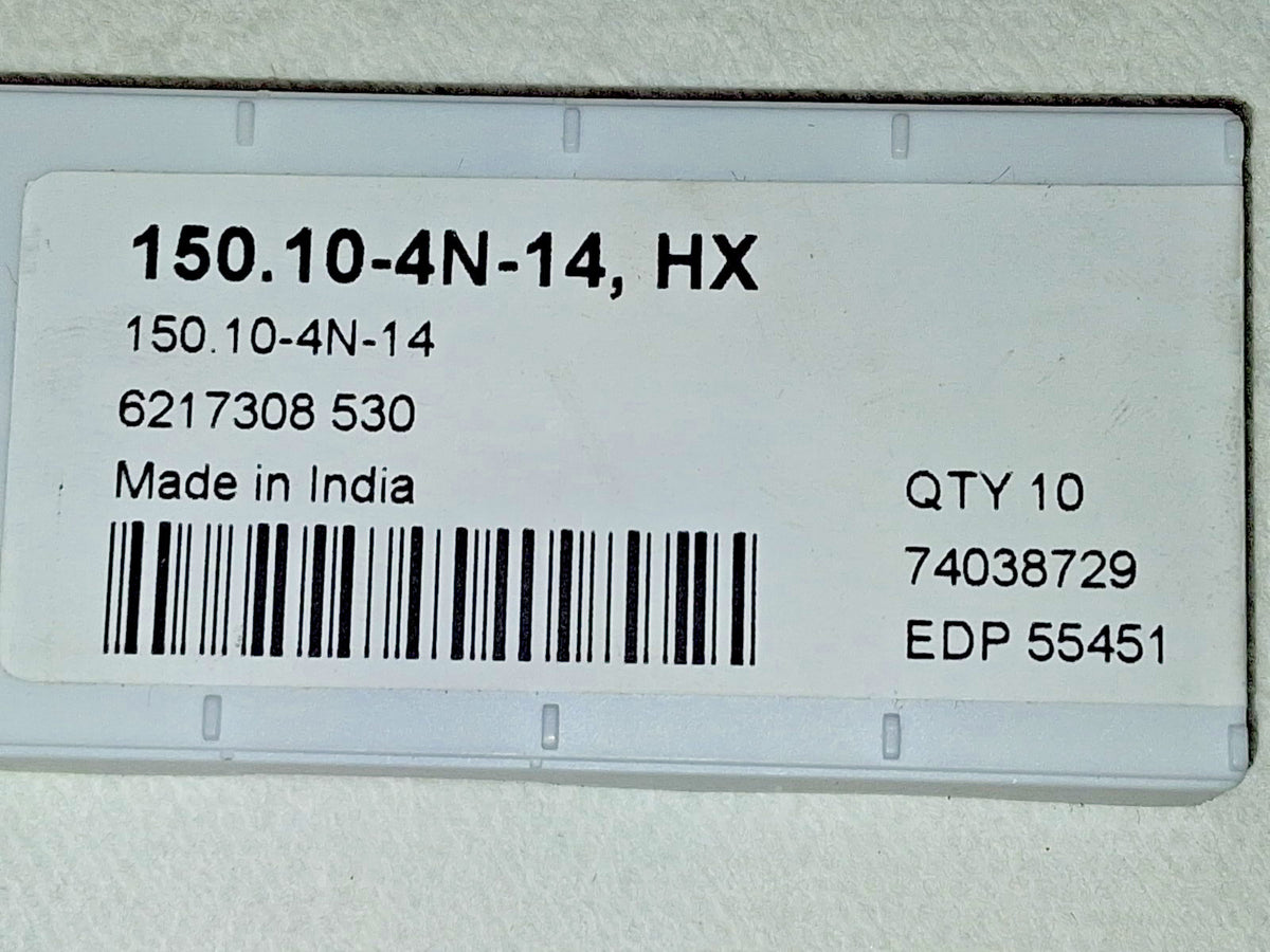 Seco Carbide Cutoff Insert 150.10-4N-14 HX Qty 10 74038729