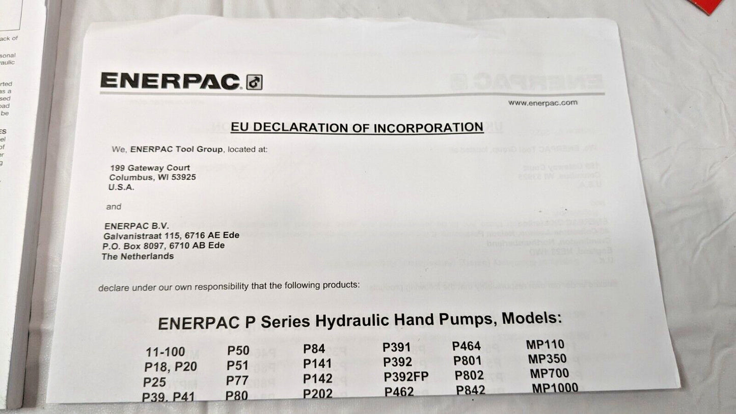 Enerpac Hydraulic Hand Pump 1 Stage 10000/700 BAR PSI P39 DAMAGED