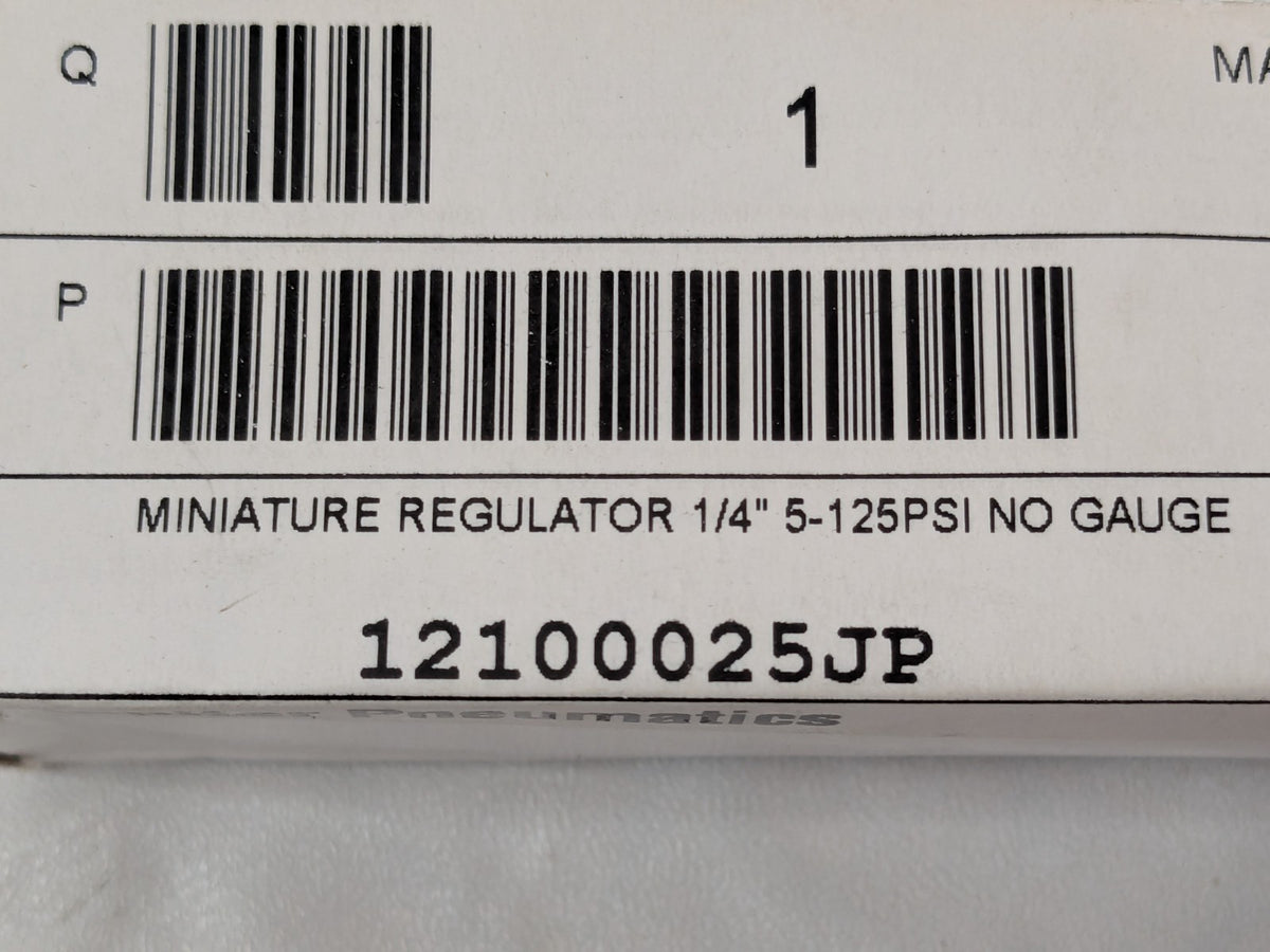 Jupiter Pneumatics Miniature Regulator 1/4" 5-125PSI NO GAUGE 12100025JP